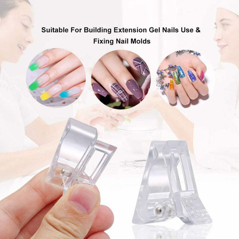 Kulis Plastic Nail Clip for Building Polygel Nail Forms Transparent