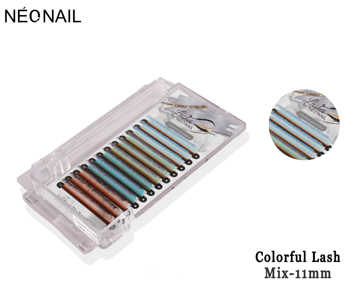 Neonail - Permanent Eyelash - Colorful Lash - Mix - 11mm Tray