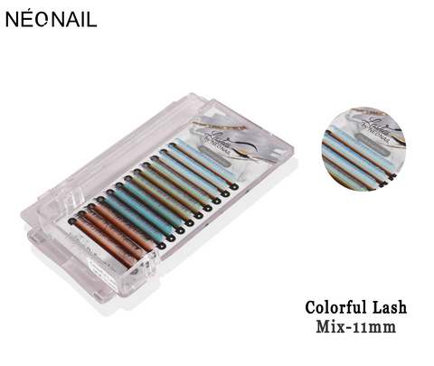 Neonail - Permanent Eyelash - Colorful Lash - Mix - 11mm Tray