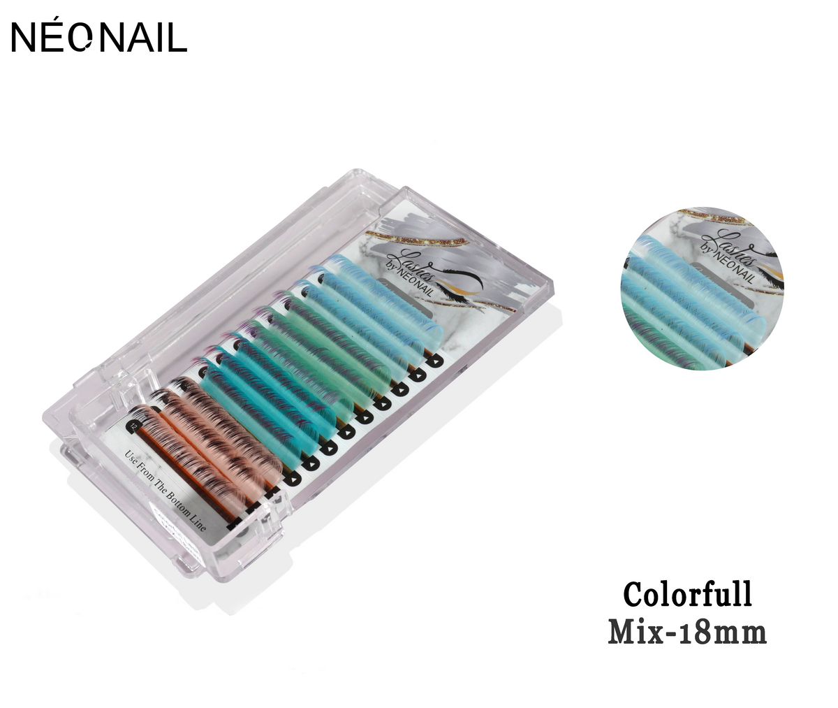 Neonail - Permanent Eyelash - Colorful Lash - Mix - 18mm Tray