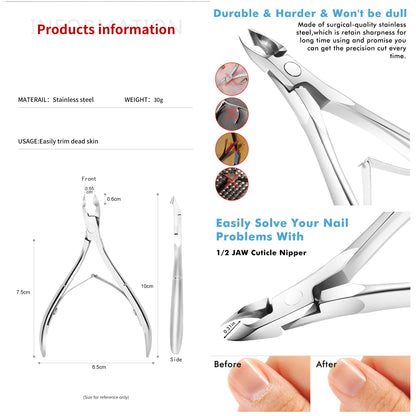 Cuticle Cutter - Stainless Steel Sharp Edge Cuticle Cutter for Nail Artist