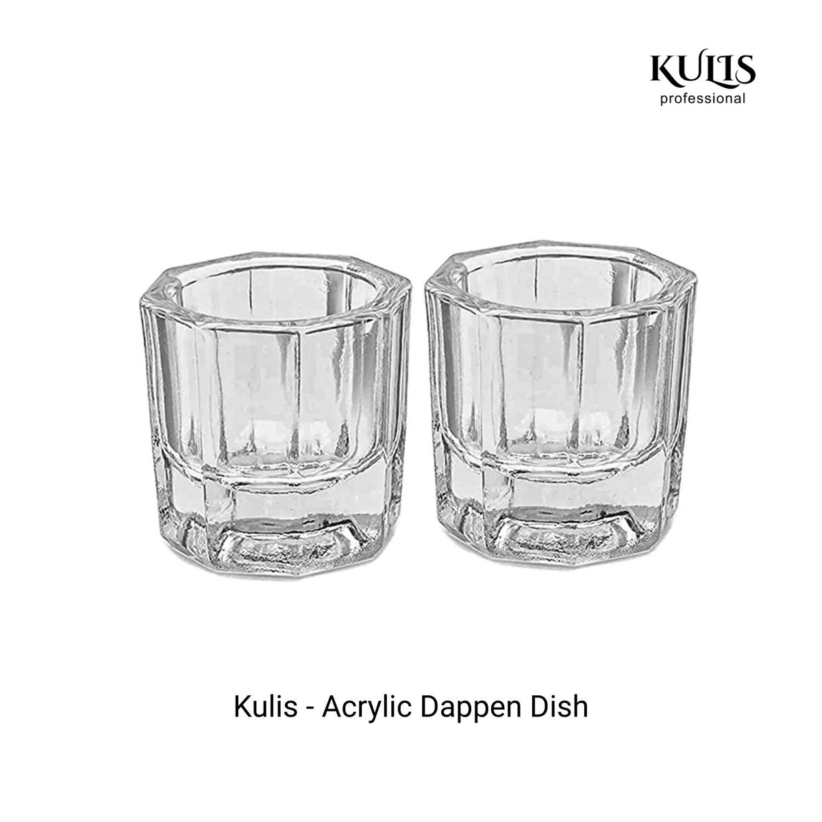 Kulis Acrylic Dappen Dish Bowl Glass for Nail Art Manicure Care Tools 2Pcs