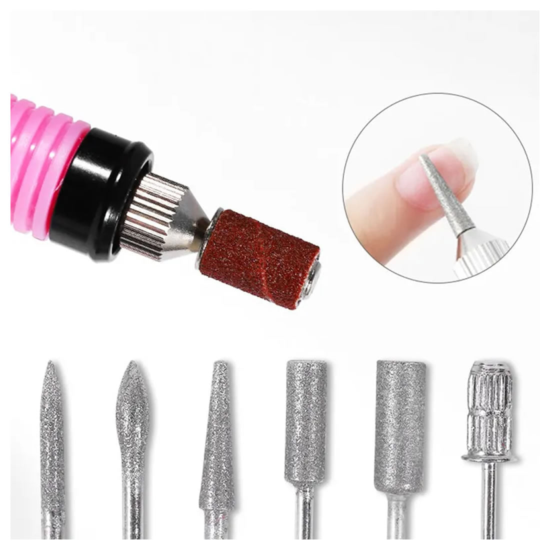 Kulis Nail Drill Bit Manicure Accessories Electric Acrylic Drill Bits Set Tool (6pcs/set)