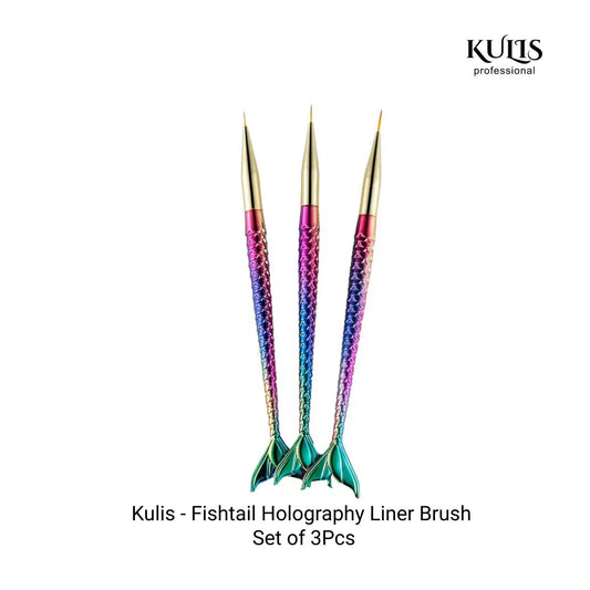 Kulis - Fishtail Holography Liner Brush - Set of 3Pcs