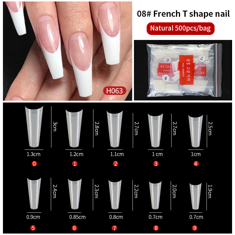 Artificial Unbreakable Nail Extension Tips 500pc/Pack - Natural Color