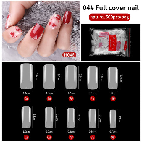 Artificial Unbreakable Nail Extension Tips 500pc/Pack - Natural Color