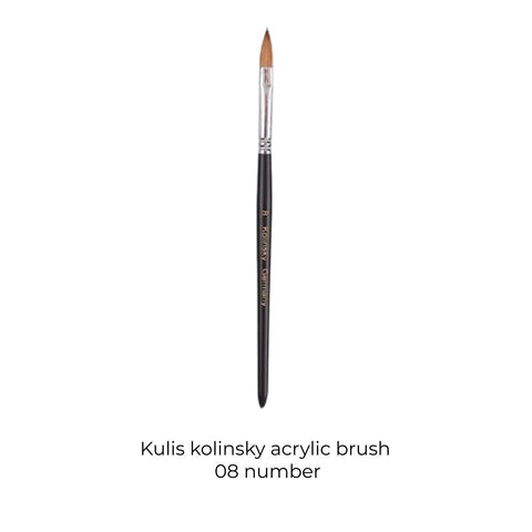 Kulis Black wood- Kolinsky Acrylic Brush BB No.08