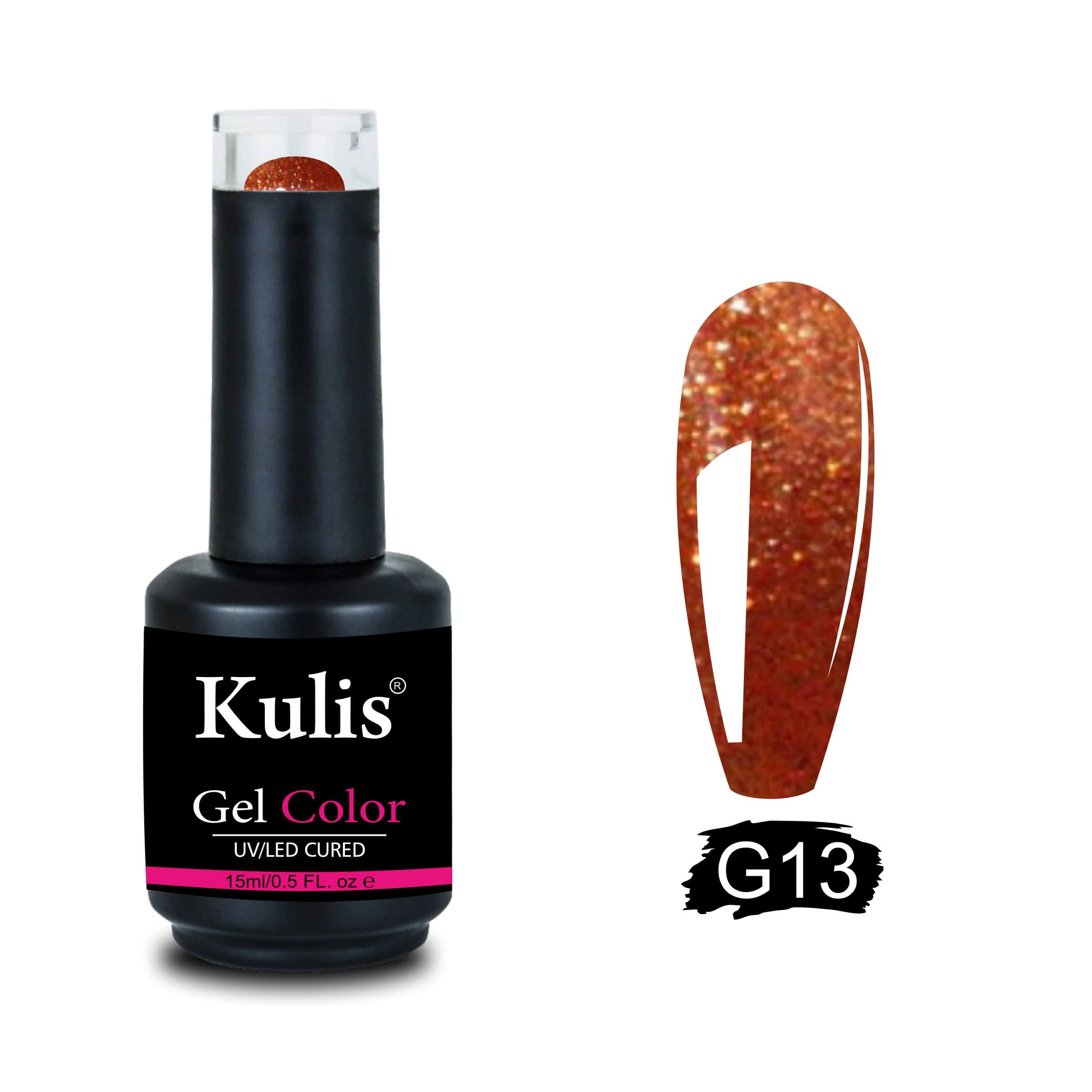 Kulis Glitter Disco UV Gel Polish | Soak-off UV/LED Glitter Gel Nail Polish 15ml Packaging