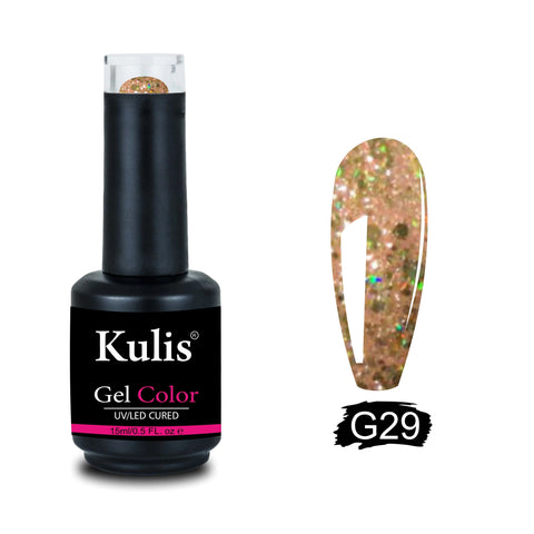 Kulis Glitter Collection UV Gel Polish | Soak-off UV/LED Glitter Gel Nail Polish 15ml Packaging