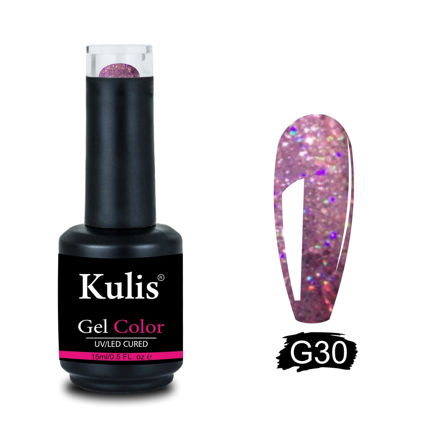 Kulis Glitter Disco UV Gel Polish | Soak-off UV/LED Glitter Gel Nail Polish 15ml Packaging