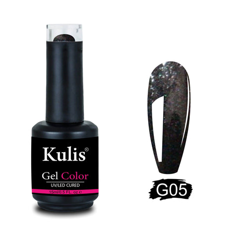 Kulis Glitter Collection UV Gel Polish | Soak-off UV/LED Glitter Gel Nail Polish 15ml Packaging