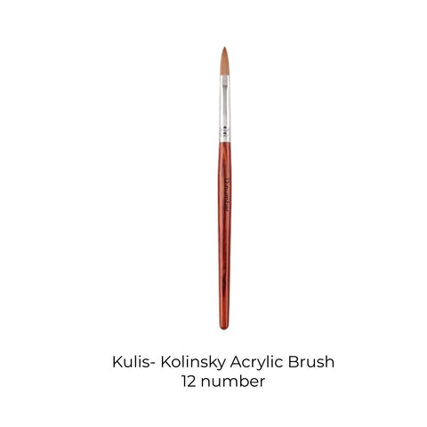 Kulis Brown wood- Kolinsky Acrylic Brush No.12