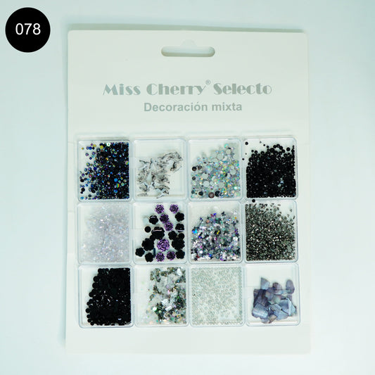 Kulis 12 in 1 Nail Art Stone and Accessories for Nail Art Decoration and Designing