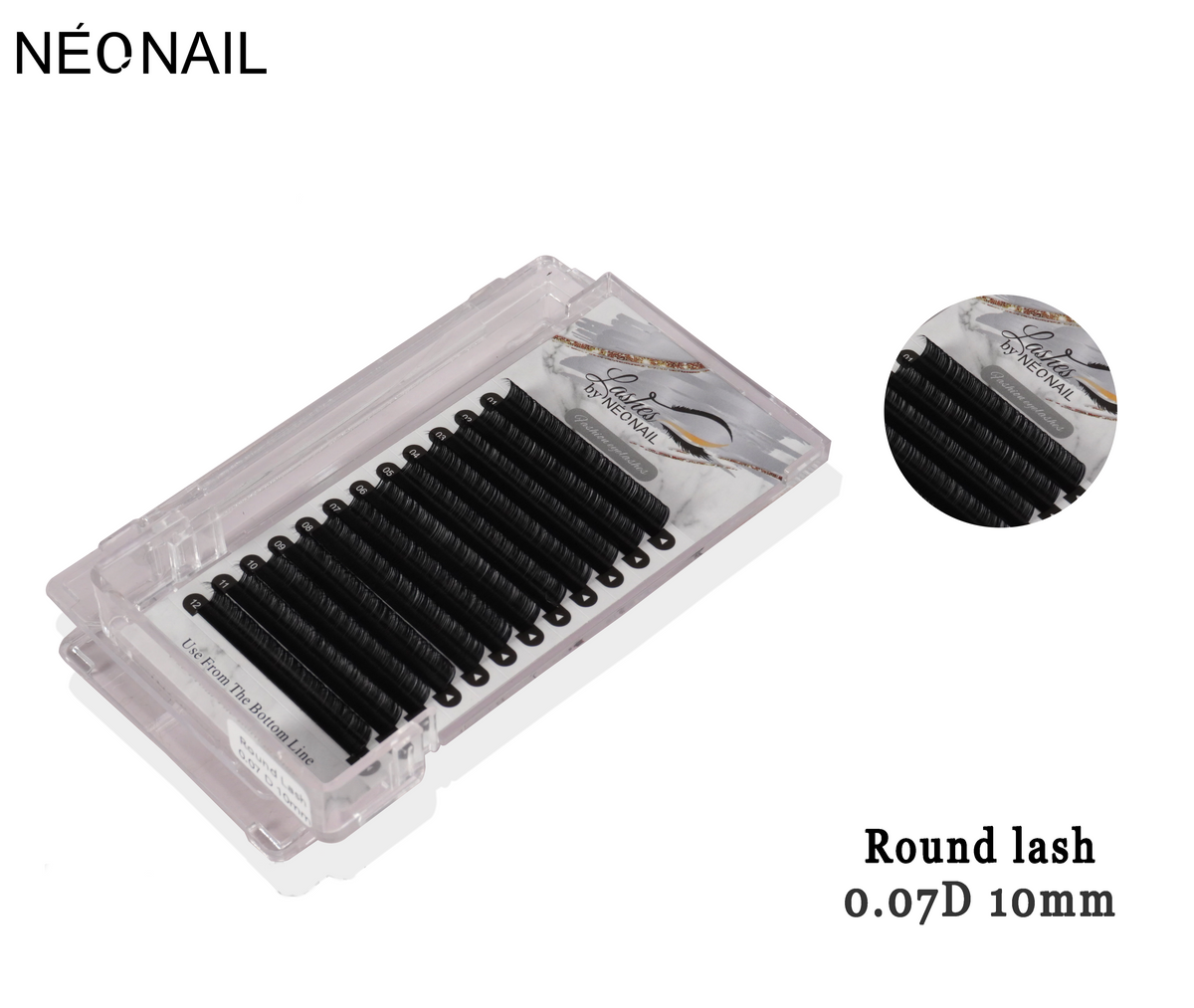 Neonail - Permanent Eyelash - Round Lash - 0.07D 10mm Tray