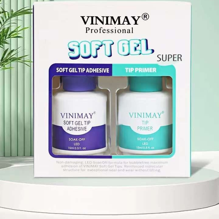 VINIMAY® Professional  Soft Gel Tip Adhesive &amp; Tip Primer Combo Pack