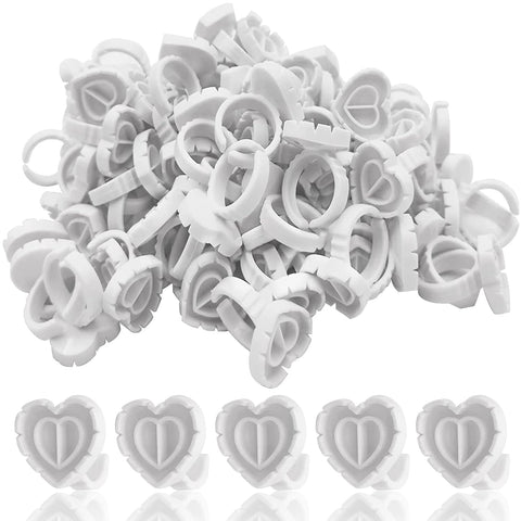 Kulis - Eyelash Glue Ring - Heart Shape - 100Pcs/Pkt